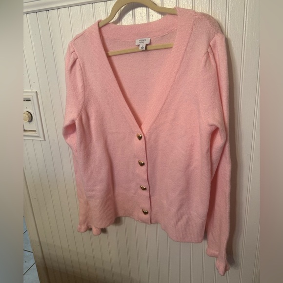 Crown & Ivy Barbie Pink Heart Snap up Cardigan Medium - Picture 1 of 5